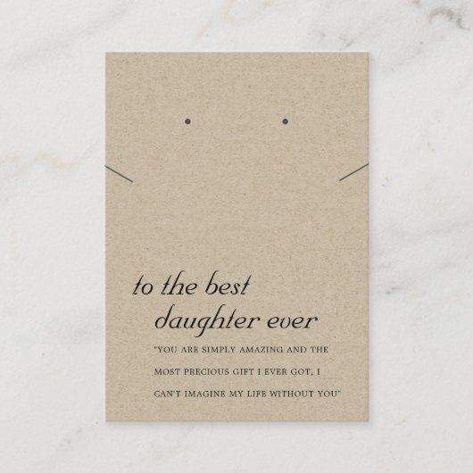 クラフ素朴ト娘贈答用ネックレスイヤリングカード プレイスカード (正面)