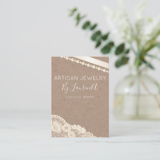 クラフ素朴ト手作りイヤリングジュエリー表示 名刺 (スタンド正面)