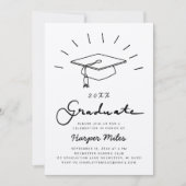クラフ素朴ト紙の卒業帽子 招待状 (正面)