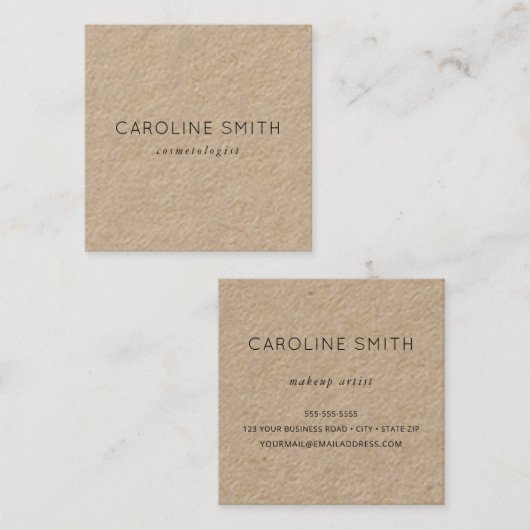 クラフ素朴ト紙シックスクフェミニンエア スクエア名刺 (正面/裏面)