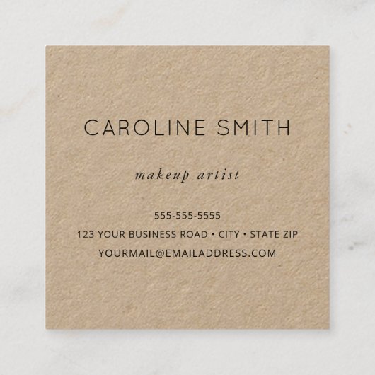 クラフ素朴ト紙シックスクフェミニンエア スクエア名刺 (裏面)