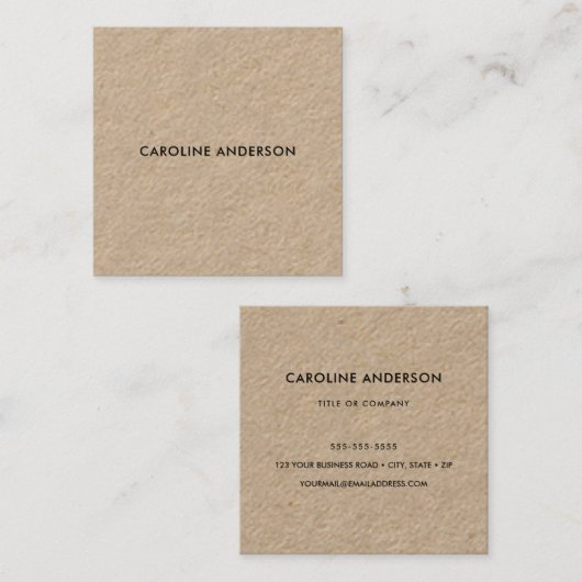 クラフ素朴ト紙プロフェッショナルスクエア スクエア名刺 (正面/裏面)