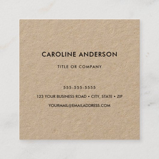 クラフ素朴ト紙プロフェッショナルスクエア スクエア名刺 (裏面)