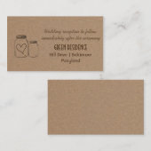 クラフ素朴ト紙メイスンジャーハートの結婚インサート エンクロージャーカード (正面/裏面)