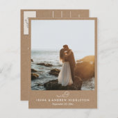 クラフ素朴ト紙ラヴと感謝していの写真結婚。 ポストカード (正面/裏面)