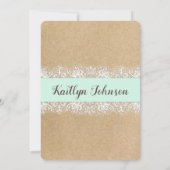 クラフ素朴ト紙レースシーフォームベビーシャワー 招待状 (裏面)