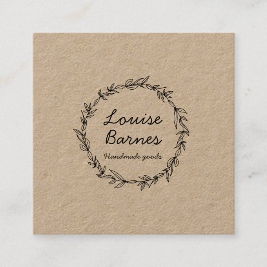 クラフ素朴ト紙名刺 スクエア名刺 (正面)