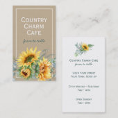 クラフ素朴ト紙水の色ひまわりフローラ 名刺 (正面/裏面)