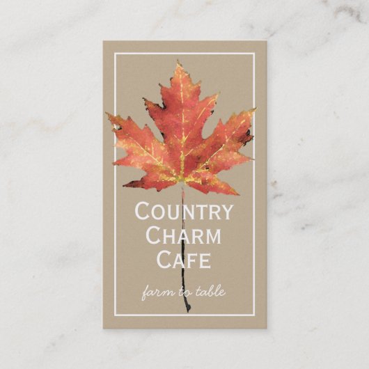 クラフ素朴ト紙水彩ひまわり葉 名刺 (正面)