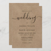 クラフ素朴ト紙結婚ズ 招待状 (正面/裏面)