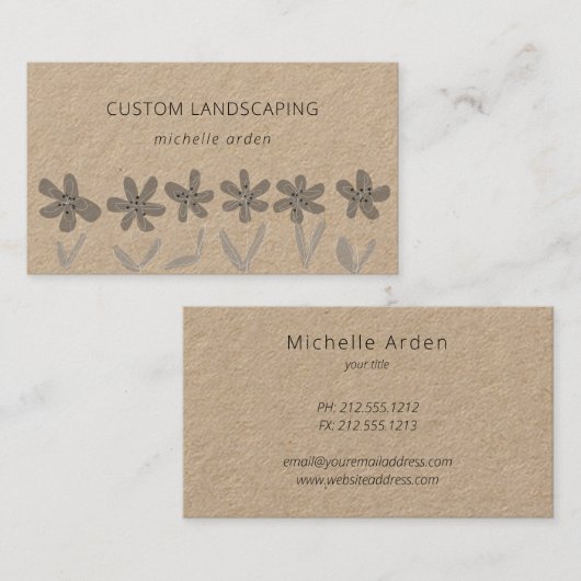 クラフ素朴ト花園芸造園 名刺 (正面/裏面)