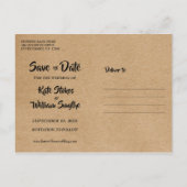 クラフ素朴ト金ゴールドハートカレンダー日付の保存 案内ポストカード (裏面)