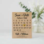 クラフ素朴ト金ゴールドハートカレンダー日付の保存 案内ポストカード (スタンド正面)