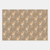 クラフ素朴ト雪の冬の動物 ラッピングペーパーシート (正面)