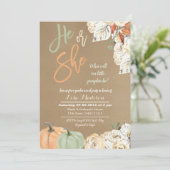 クラフ素朴ト·パンプキン·ジェンダー·リビール·カードの招待 招待状 (スタンド正面)