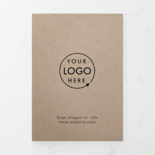 クラフ素朴ト ビジネスロゴの3折パンフレット 三つ折りカード