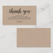 クラフ素朴ト、黒いスクリ結婚プト、ありがとう エンクロージャーカード (正面/裏面)