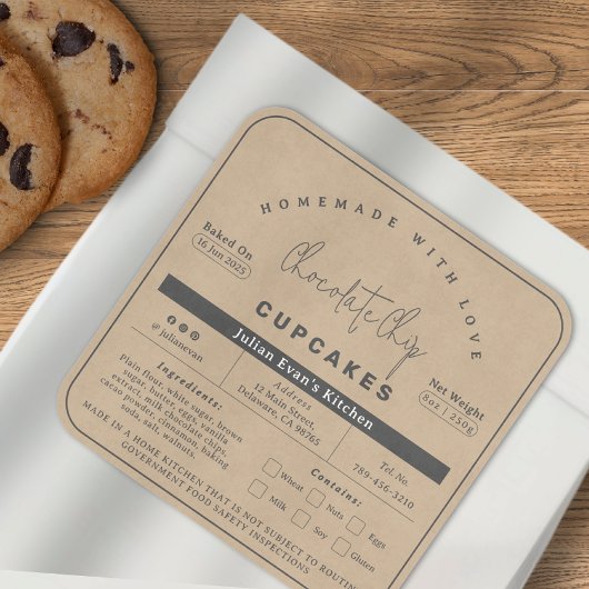 クラフ素朴フェイク紙自家製フードコテージ法 スクエアシール