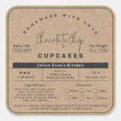 クラフ素朴フェイク紙自家製フードコテージ法 スクエアシール (正面)