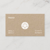 クラフ素朴&ホワイト – 天秤座〔占星術の〕十二宮図標識 名刺 (正面)