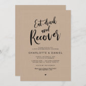 クラフ結婚ト食べのBrunch氏のポスト、飲酒、回復 招待状 (正面/裏面)