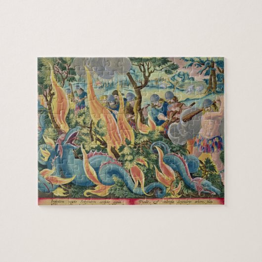 クラブおよびトーチを使用してインドの伝染性の蛇 ジグソーパズル (横)