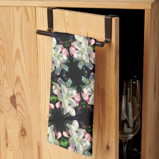 クラブかわいらしリン春花咲き乱れる花 キッチンタオル (三つ折り)