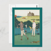 クラブでのゴルフ ポストカード (正面/裏面)