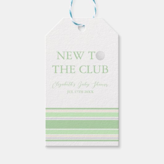 クラブに新しく入会 Preppy ベビーシャワー ギフトタグ (正面)