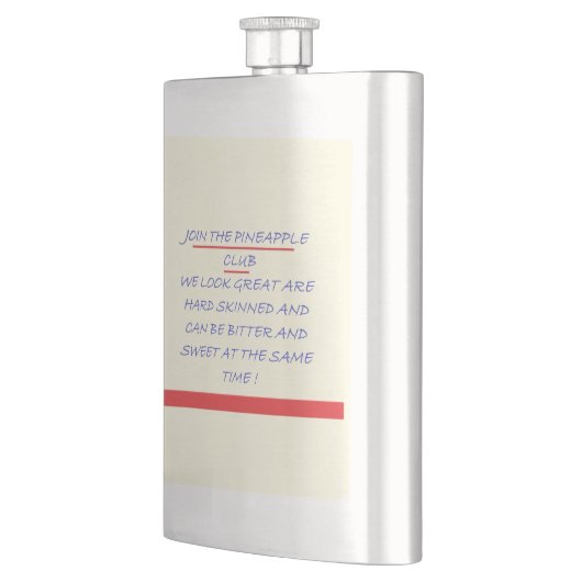 クラブのおもしろいメッセージに青と赤で参加 フラスク (左)