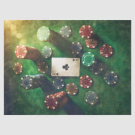 クラブのエースとポーカーチップ、ゲーム 薄葉紙