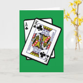 クラブのエース&キング21歳の誕生日 カード (黄色い花)