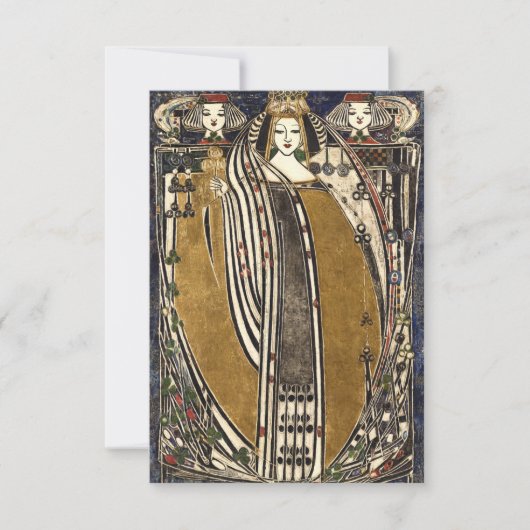 クラブのクイーンズバイマーガレット・マクドナルド・マクキントシュ サンキューカード (正面)