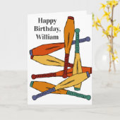 クラブのジャグリングカスタムのメッセージパーソナライズされた カード (黄色い花)