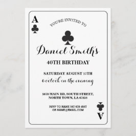 クラブのプレイングカードの誕生日エースベガス招待状 招待状