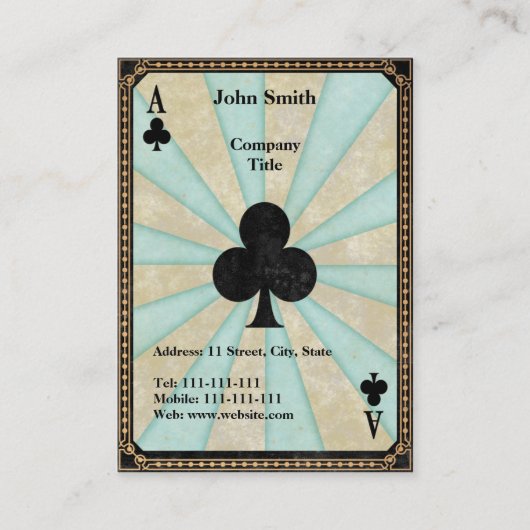 クラブのヴィンテージのエース 名刺 (正面)