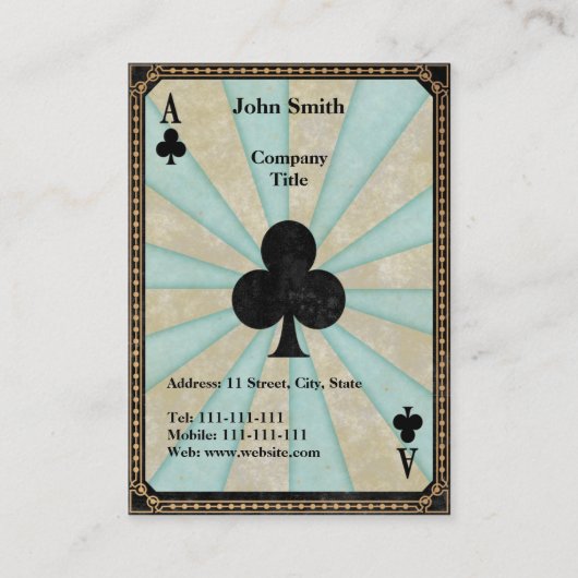 クラブのヴィンテージのエース 名刺 (正面)