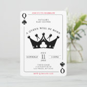 クラブの女王カジノポーカーカードベビーシャワー 招待状 (スタンド正面)