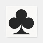 クラブの黒いシンボル遊、のカードの形状 スタンダードカクテルナプキン (正面)