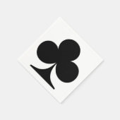 クラブの黒いシンボル遊、のカードの形状 スタンダードカクテルナプキン (角)
