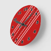 クラブやホーム用の赤いクリケットのボールのスポーツクロック ラウンド壁時計 (傾斜)