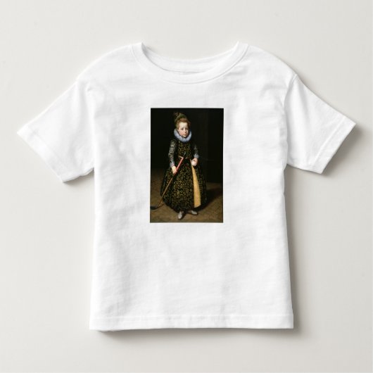 クラブを持つ4歳の少年のポートレート トドラーTシャツ (正面)