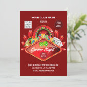 クラブカジノナイトパーティーパーソナライズされた招待 招待状 (スタンド正面)