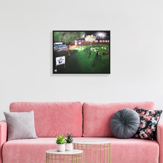 クラブカニノブーメラン絵を描ズバイアルフレッドキツネ キャンバスプリント (インサイチュ (リビング))