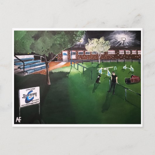 クラブカニノブーメラン絵を描ズバイアルフレッドキツネ ポストカード (正面)