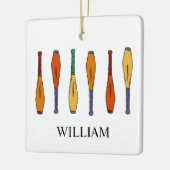 クラブカラフルのジャグラーパーソナライズされたズ セラミックオーナメント (左)