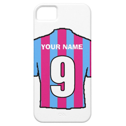 クラブカラーの電話ケース!クラレット&ブルーシャツ Case-Mate iPhoneケース (裏面)