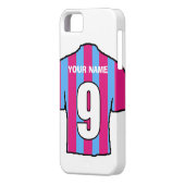 クラブカラーの電話ケース!クラレット&ブルーシャツ Case-Mate iPhoneケース (裏面左)