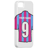 クラブカラーの電話ケース!クラレット&ブルーシャツ Case-Mate iPhoneケース (裏面/右)