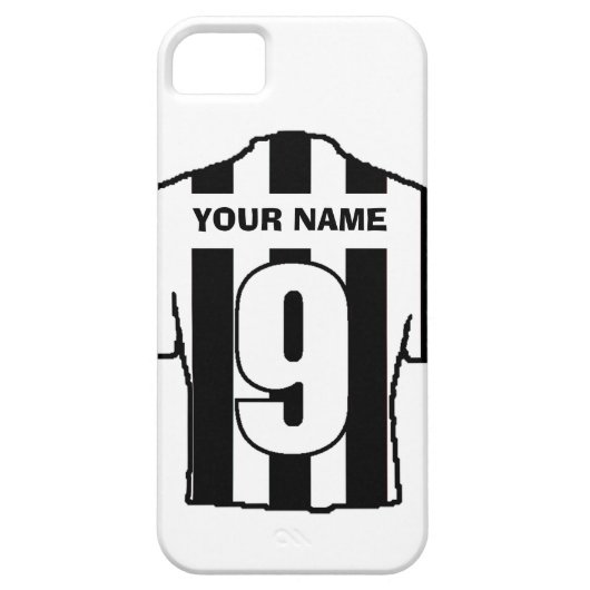 クラブカラーの電話ケース！白黒シャツ Case-Mate iPhoneケース (裏面)